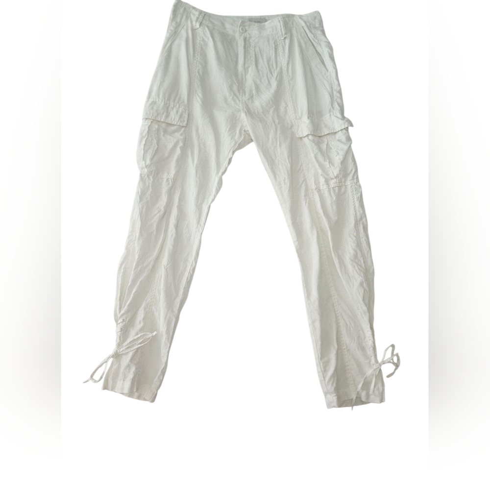 JOIE Telutci Linen Ankle Lace-Up Crop Cargo Pants | SZ 6 - Picture 5 of 14